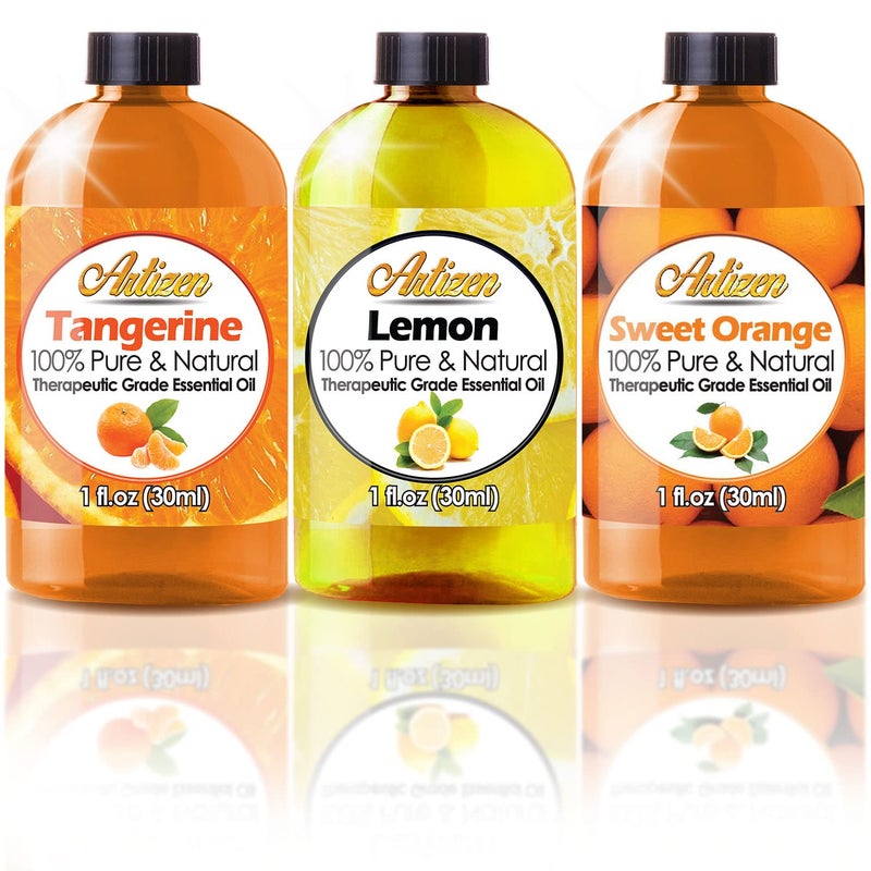 Artizen Citrus Essential Oils Set - 1 Ounce 3 Pack (100% PURE) Sweet Orange, Lemon, and Tangerine - Bonsai & Citrus Ginger Fragrance Oil - Essential Oils Big Bottle Sets - Image 2