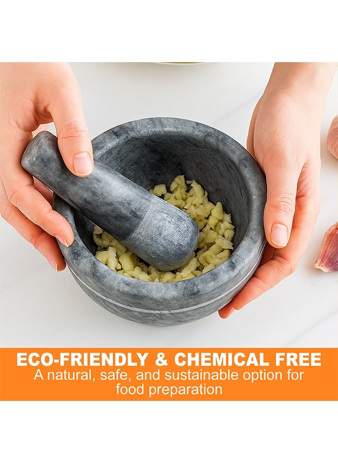 LION Natural Marble Mortar & Pestle – 225 ml (1 Cup), 1.5 kg, Heavy Stone Grinder for Spices, Garlic & Herbs, Durable Non-Porous Crusher Bowl for Authentic Flavors - Image 3