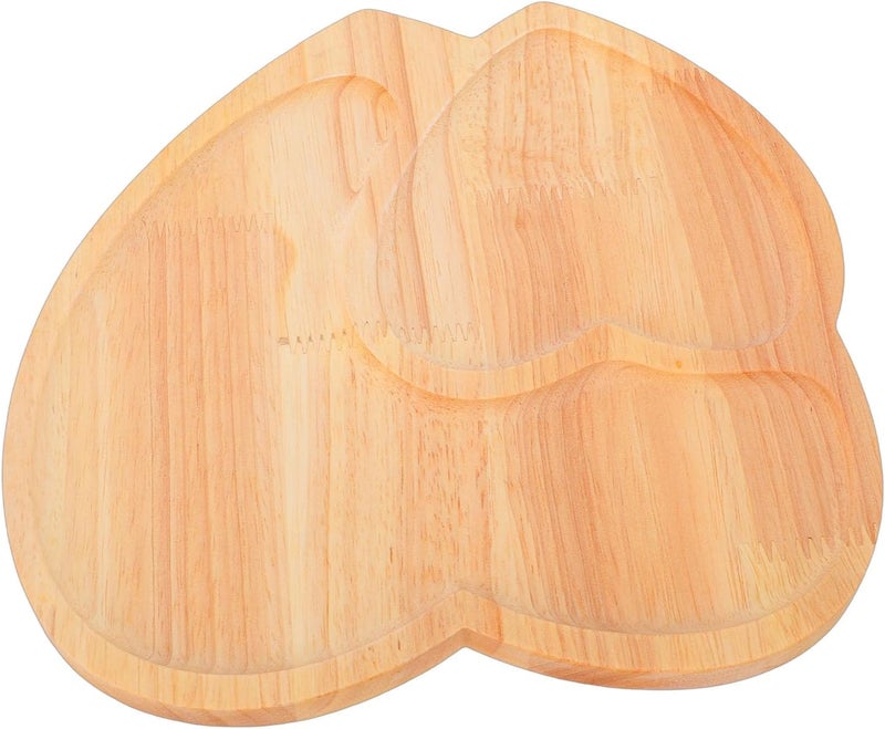 Aramox Heart Shaped Charcuterie Board, Wood Cheese Serving Tray with Raised Edges, Perfect for Snacks and Gift, 22x23x0.9cm (Wood Color) - Image 4