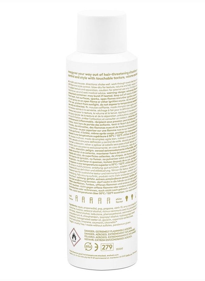 EVO Macgyver Multi-use Mousse - Texturising Hair Mousse - Instant Volume With Lasting Hold - 200ml / 6.8fl.oz  - Image 2