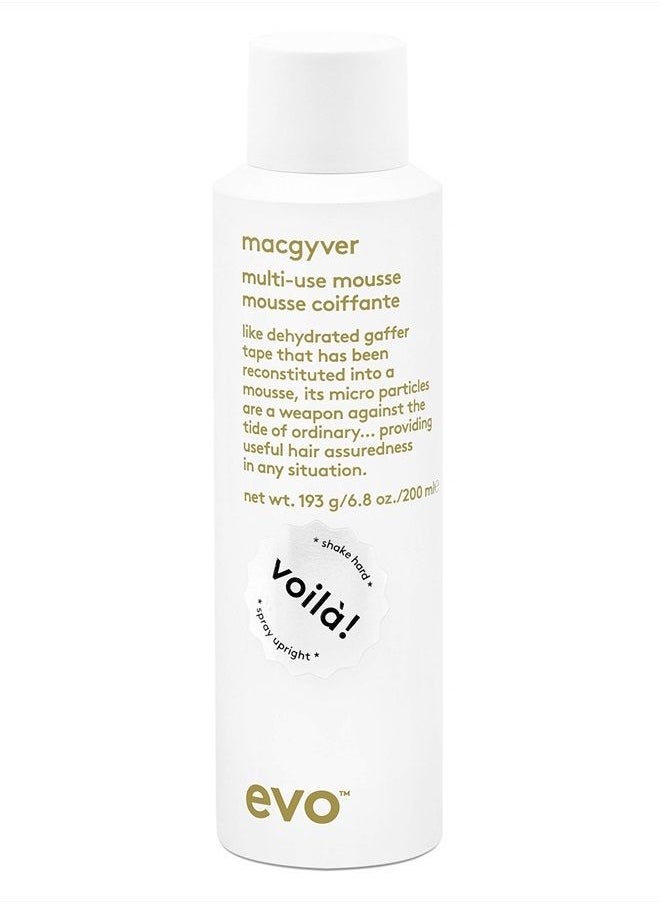 EVO Macgyver Multi-use Mousse - Texturising Hair Mousse - Instant Volume With Lasting Hold - 200ml / 6.8fl.oz  - Image 1