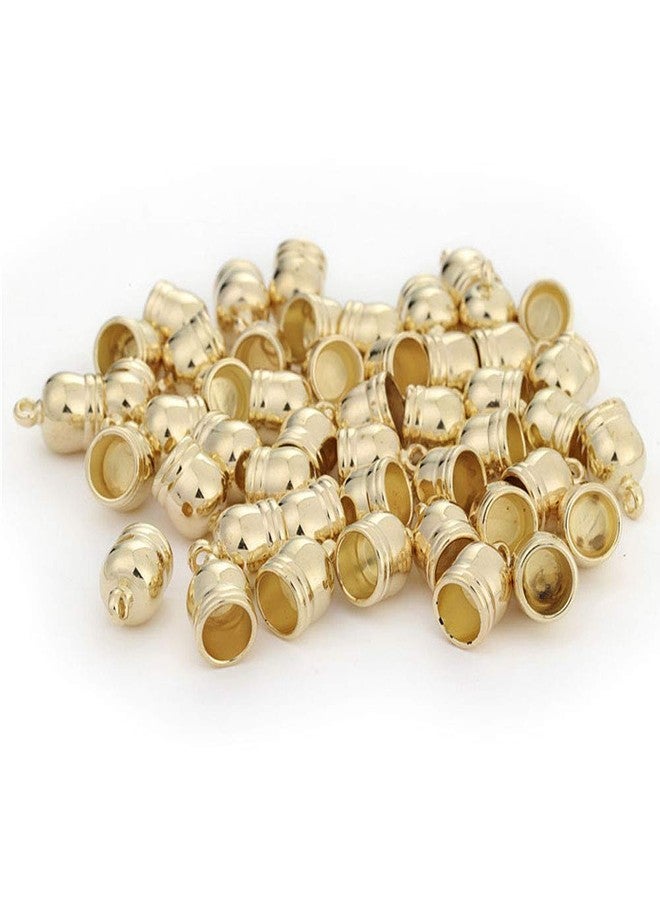 Teensery 120 Pcs End Caps 6MM 8MM 10MM Leather Cord Ends Glue in Tassel Caps Clasps for DIY Tassel Bracelet Necklace Jewelry Making (Gold) - Image 2