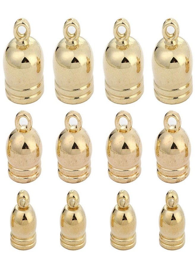 Teensery 120 Pcs End Caps 6MM 8MM 10MM Leather Cord Ends Glue in Tassel Caps Clasps for DIY Tassel Bracelet Necklace Jewelry Making (Gold) - Image 1