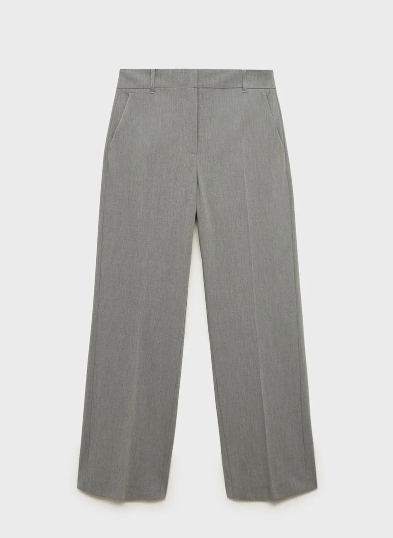 MANGO Casual Straight Mid-Rise Pants