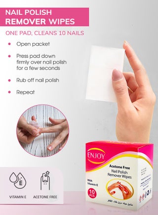 Nail Polish Remover Wipes – Quick & Gentle Nail Cleanse, 10pcs" - view 4