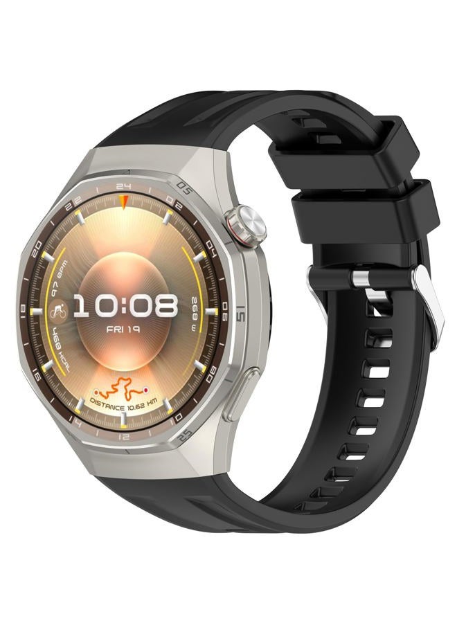 AWADUO Compatible with Huawei Watch GT6 Pro Replacement Band Silicone Wrist Strap Bracelet Soft And Durable with Quick Release Smartwatch Accessorie(Black) - Image 1