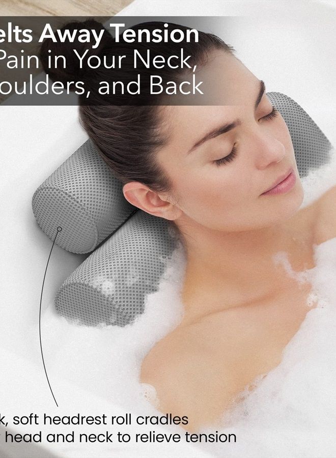 Everlasting Comfort وسادة استحمام فاخرة - وسادة دعم للرأس والرقبة والظهر لحوض الاستحمام، السبا، النقع - Image 5