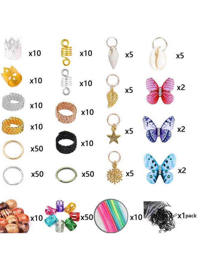 Superlike 331Pcs Dreadlocks Beads Metal Hair Cuffs Hair Rings Braid Hair Loop Clips Hair Jewelry For Braiding Hair Decoration Dreadlock Accessories - Image 2