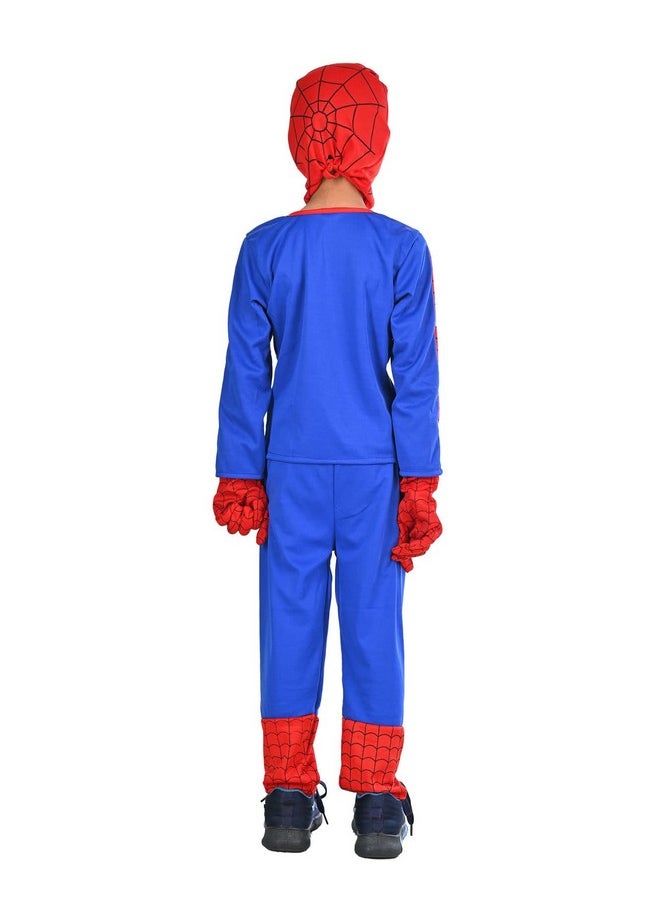 BookMyCostume BookMyCostume Red Blue Superhero with Gloves Kids Fancy Dress Costume | Imported | Standard 5-6 Years Blue/Red  - Image 3