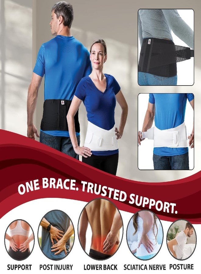 Core Products Corfit LS Lumbar Support Adjustable Back Brace for Pain Relief, Men/Women - White, Medium/Large - Image 2