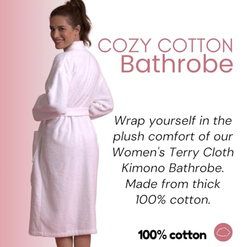 Soft Touch Linen Premium Women's Terry Cloth Bathrobe - Absorbent Terry Cloth Robe - Deluxe Turkish Terrycloth for Women-Towel-like Material-(Gray, Small) - Image 5