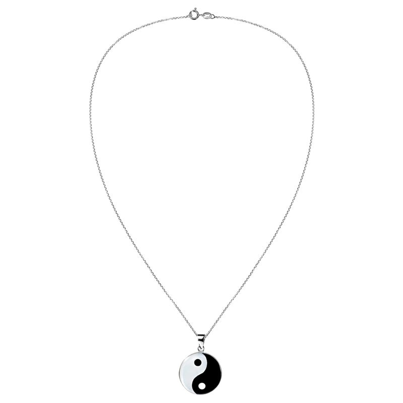 AeraVida Yin Yang Balance of Life .925 Sterling Silver Necklace for Men and Women, 18 inch - Image 4