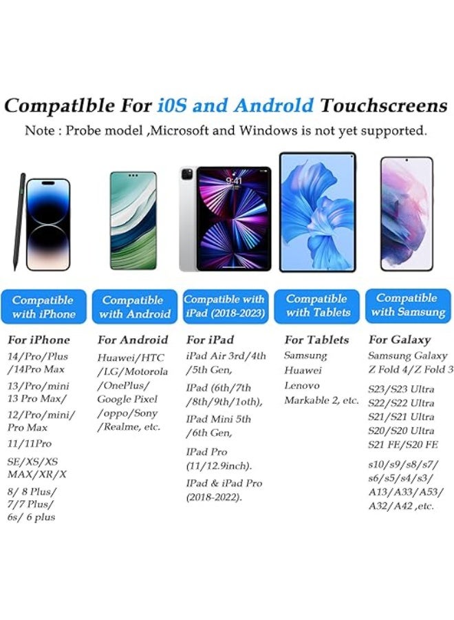 Active Stylus Pen - High Precision & Universal Compatibility for iPhone/Android/iPad Pro/Air/Mini - Durable Touch Screen Pencil - Image 3
