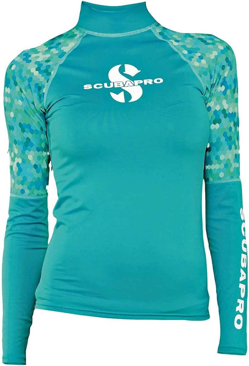 SCUBAPRO Womens Standard UPF 50 Rash Guard Long Sleeve Caribbean XS - Image 1