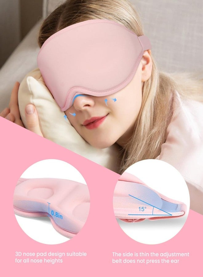 Gizmolet Sleep Mask for Side Sleeper Women Men, Light Blocking Eye Mask for Sleeping, 3D Contoured Cup Sleeping Mask for Zero Eye Pressure, with Adjustable Elastic Strap for Sleep Travel, Pink - Image 2