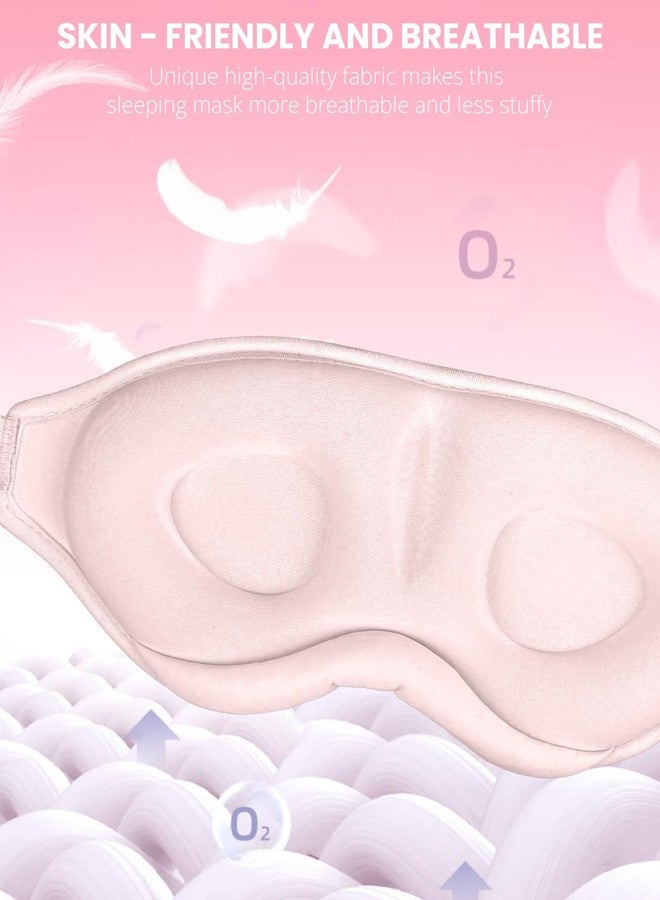 Gizmolet Sleep Mask for Side Sleeper Women Men, Light Blocking Eye Mask for Sleeping, 3D Contoured Cup Sleeping Mask for Zero Eye Pressure, with Adjustable Elastic Strap for Sleep Travel, Pink - Image 5
