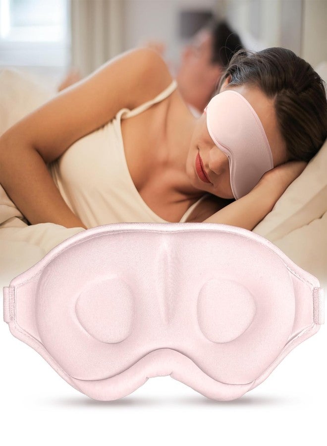 Gizmolet Sleep Mask for Side Sleeper Women Men, Light Blocking Eye Mask for Sleeping, 3D Contoured Cup Sleeping Mask for Zero Eye Pressure, with Adjustable Elastic Strap for Sleep Travel, Pink - Image 1