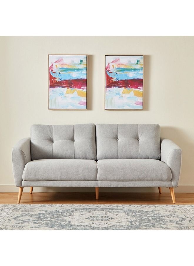 House One Adler | 3-Seater Sofa Upholstered In Fabric  92x87x194 cm - Grey - Image 1