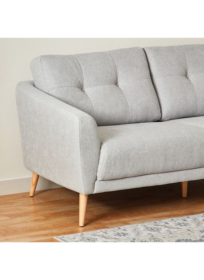 House One Adler | 3-Seater Sofa Upholstered In Fabric  92x87x194 cm - Grey - Image 4