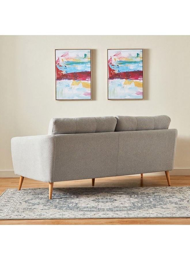 House One Adler | 3-Seater Sofa Upholstered In Fabric  92x87x194 cm - Grey - Image 2