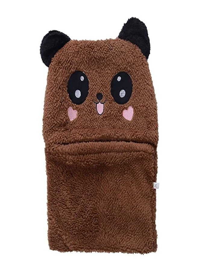 Krystle Baby Boy's & Girl's Cute Panda Animal Beanie Hat Hooded Scarf Fleece Cap Balaclava (Brown)-(2-4 Year) - Image 2