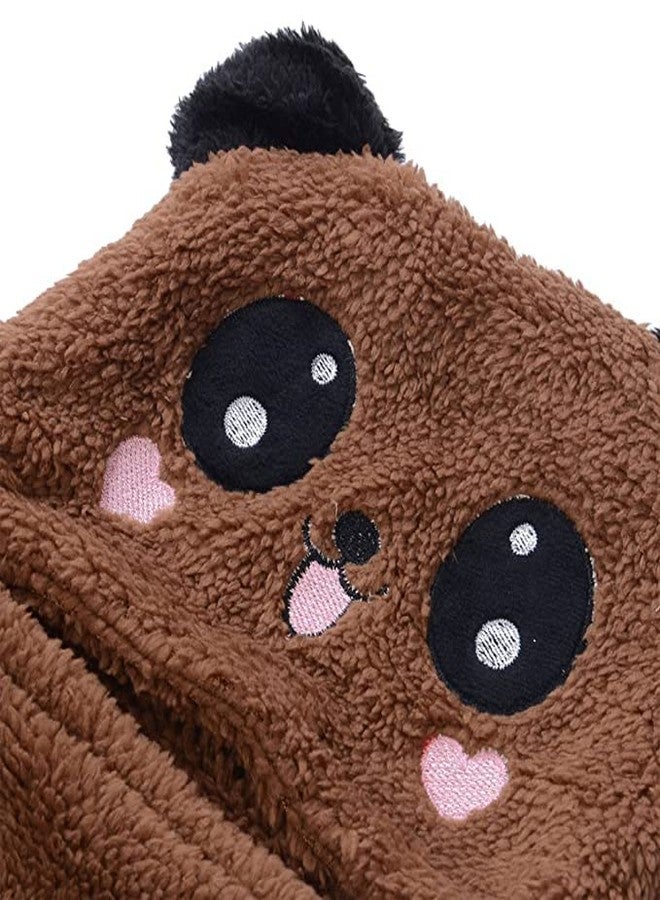 Krystle Baby Boy's & Girl's Cute Panda Animal Beanie Hat Hooded Scarf Fleece Cap Balaclava (Brown)-(2-4 Year) - Image 4