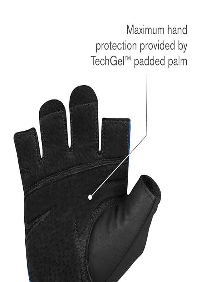 هاربينجر قفازات رفع الأثقال Harbinger Training Grip 2.0، للجنسين، مصنوعة من البوليستر والجلد (أزرق، مقاس XL) - Image 3