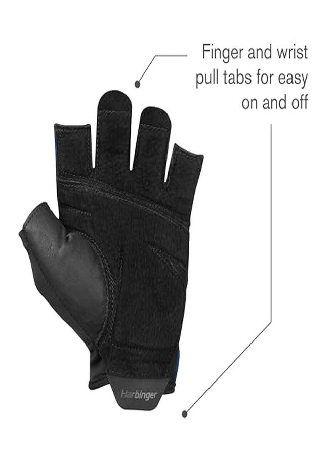 هاربينجر قفازات رفع الأثقال Harbinger Training Grip 2.0، للجنسين، مصنوعة من البوليستر والجلد (أزرق، مقاس XL) - Image 5