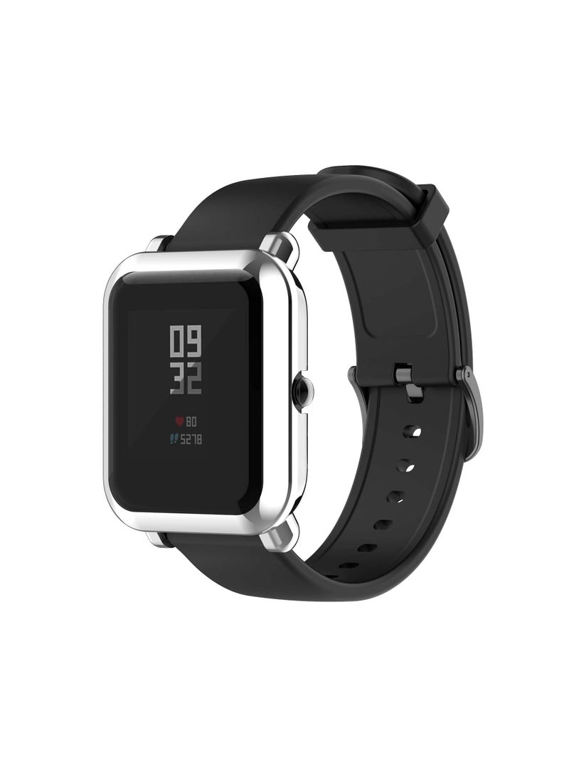 Generic - Screen Protector Case Compatible with Amazfit GTS 2 Mini/Bip U Pro/Bip S/Bip Lite/Bip 1S/Bip Lite 1s/Amazfit A1608 Watch Soft TPU Shockproof Cover Slim Guard Thin Bumper Shell Protector (Silver) - Image 1