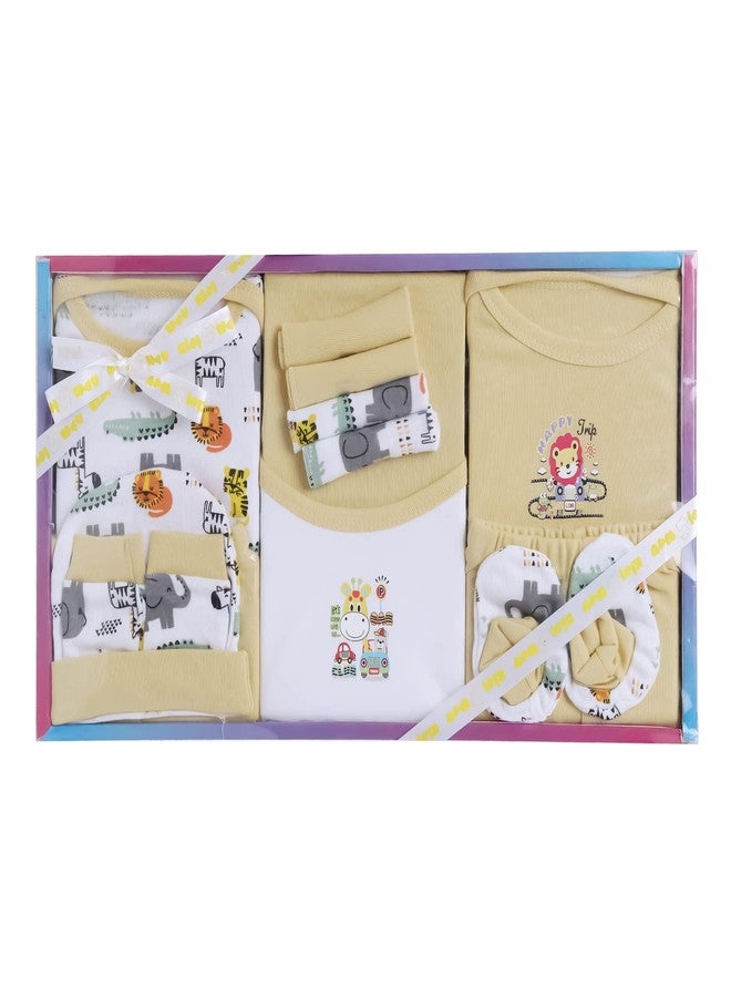 EIO طقم هدايا ملابس الأطفال حديثي الولادة من إي أو آي أو - 13 قطعة (أصفر) - Image 1