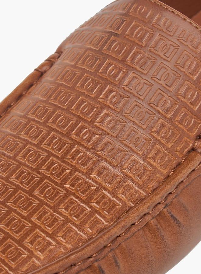 DUCHINI Men's Monogram Textured Slip-On Moccasins - Image 4