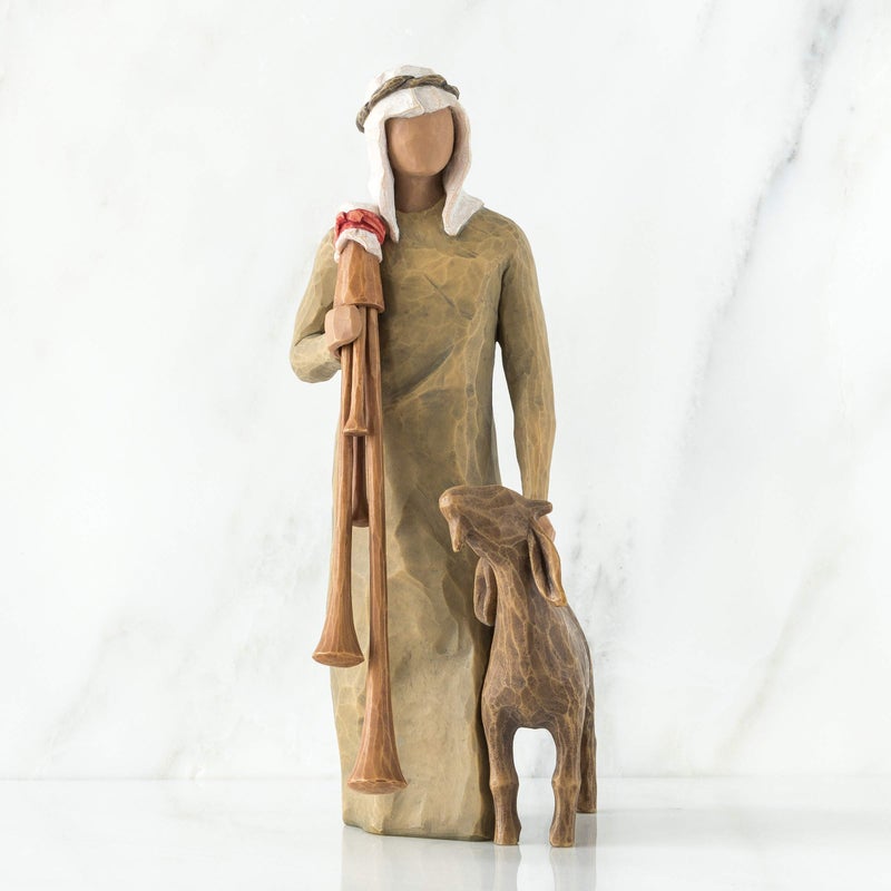 Willow Tree Zampognaro (Shepherd with Bagpipe), A Shepherd's Gift, a Joyous Melody, proclaiming The News Expand and Elevate Your Nativity Collection or Holiday Advent, Sculpted Hand-Painted Figure - Image 2