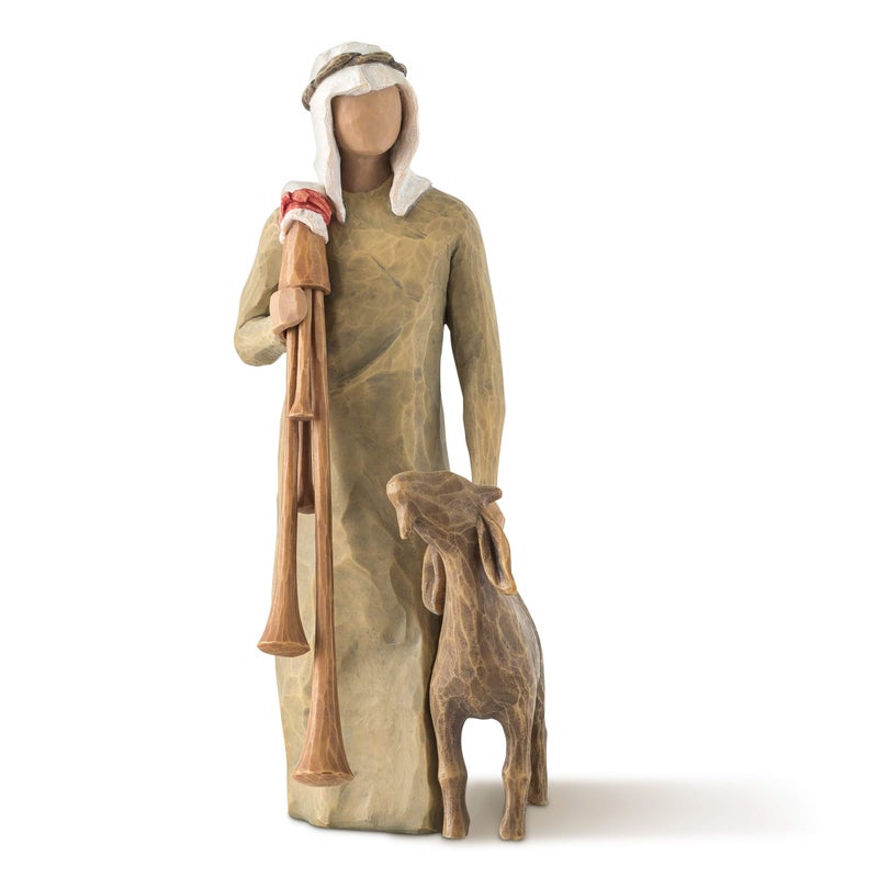 Willow Tree Zampognaro (Shepherd with Bagpipe), A Shepherd's Gift, a Joyous Melody, proclaiming The News Expand and Elevate Your Nativity Collection or Holiday Advent, Sculpted Hand-Painted Figure - Image 1