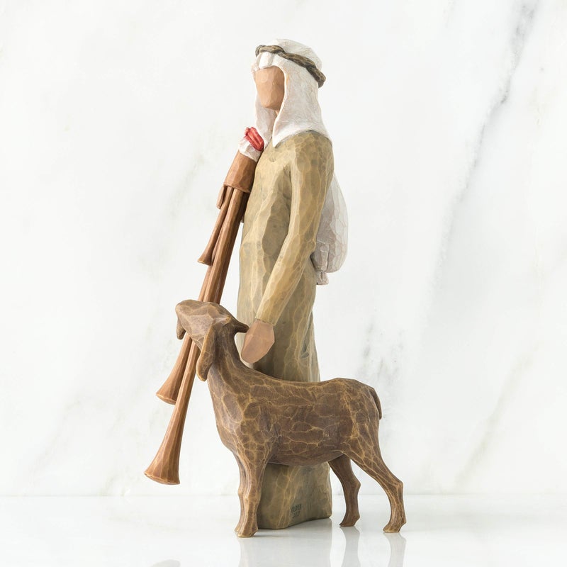 Willow Tree Zampognaro (Shepherd with Bagpipe), A Shepherd's Gift, a Joyous Melody, proclaiming The News Expand and Elevate Your Nativity Collection or Holiday Advent, Sculpted Hand-Painted Figure - Image 3