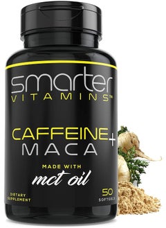 SmarterVitamins SmarterVitamins Smarter Energy Pills & Maca Root with 200mg Caffeine Pills Added Coconut MCT Oil for Stamina & Mood Boost  - Image 1