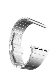 Apple Watch 49mm, 45mm, 44mm, 42mm, Adjustable Strap Compatible With Apple Watch Ultra And Ultra 2, Series 3,4,5,6,7,8,9 - Stainless Steel Bracelet Watch Band Strap - Silver
