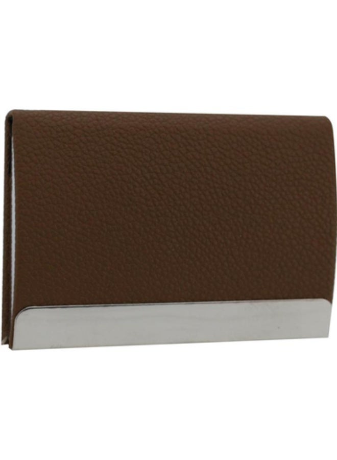 ROCO Business Card Case 10 Cards9 X 5.5 cm Card Size PU Material Brown - Image 1