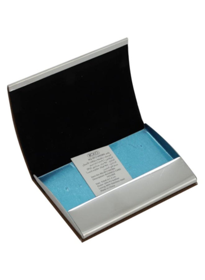 ROCO Business Card Case 10 Cards9 X 5.5 cm Card Size PU Material Brown - Image 2