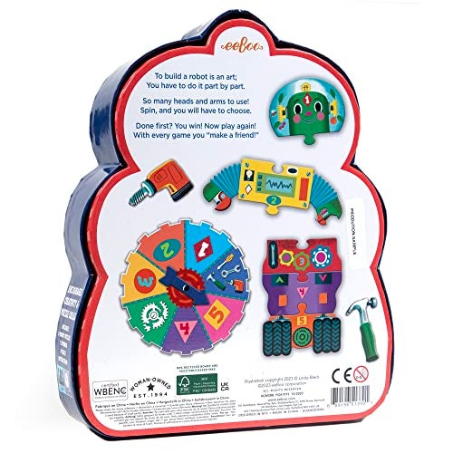 eeBoo: Build a Robot Spinner Game, Combines Simple Numbers with Fun, 2 to 4 Players, 15-30 Minute Play Time, Encourages Imaginative Play, For Ages 3 and up - Image 2