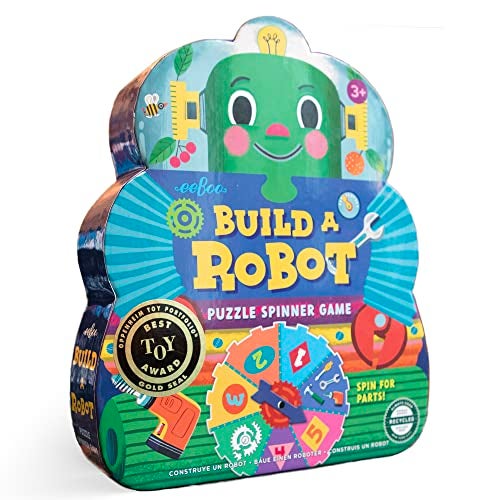 eeBoo: Build a Robot Spinner Game, Combines Simple Numbers with Fun, 2 to 4 Players, 15-30 Minute Play Time, Encourages Imaginative Play, For Ages 3 and up - Image 1