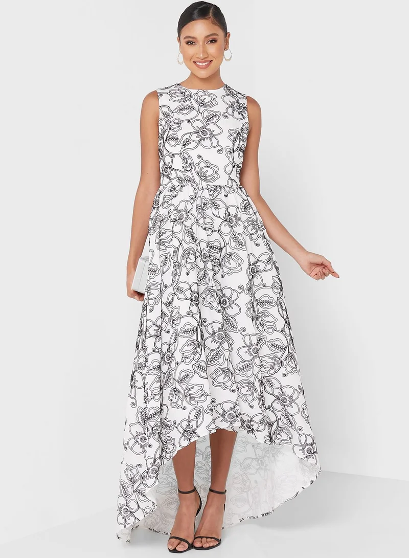 True Decadence High Low Floral Print Dress