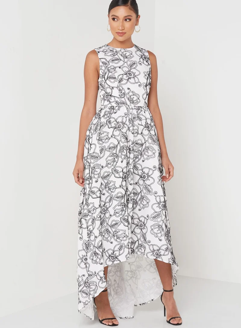 True Decadence High Low Floral Print Dress