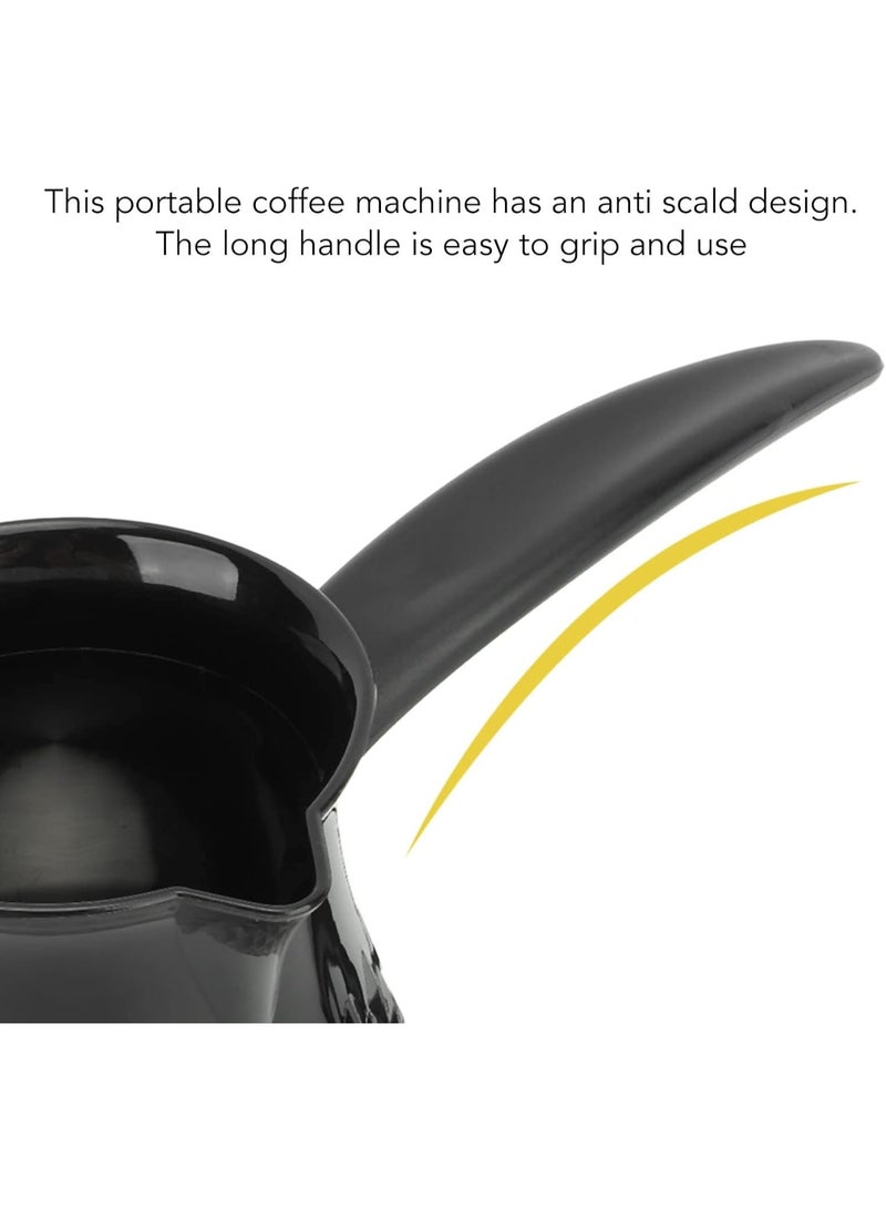 NALACAL صانعة القهوة التركية الكهربائية، 500 مل، غلاية قهوة كهربائية محمولة بتسخين متساوي مع مقبض قابل للإزالة ومضاد للحروق، غلاية شاي بمقبس بريطاني، آلة قهوة للشاي اليوناني والعربي، الحليب، الزبدة - Image 4