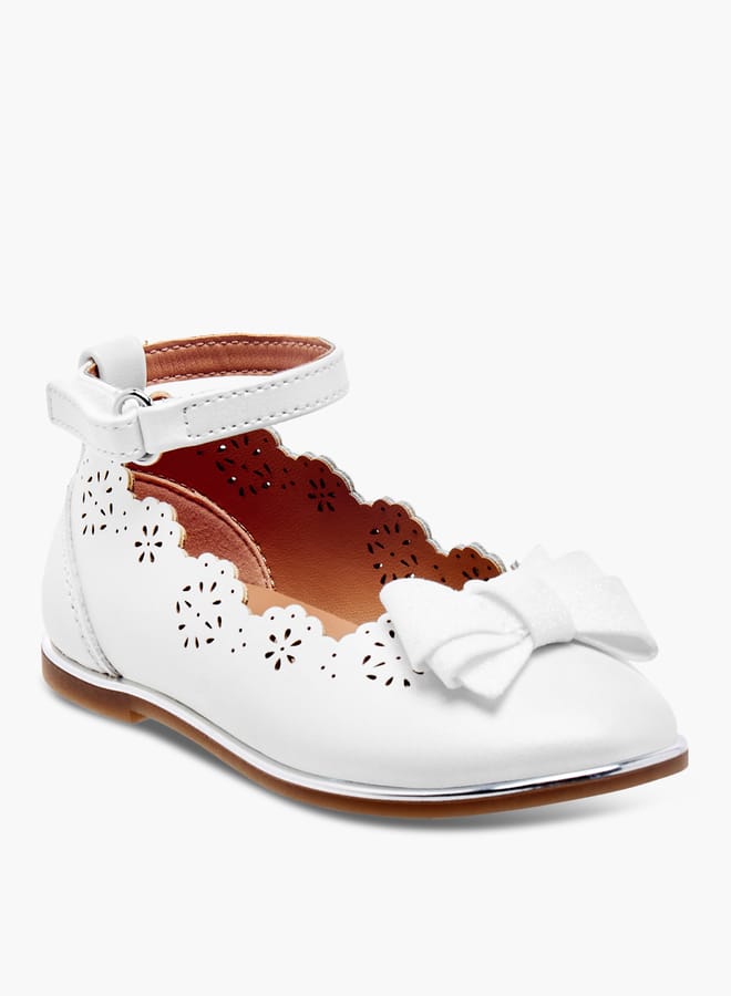 Barefeet Girls Laser Cut Mary Jane Shoes with Scallop Detail  - Image 2