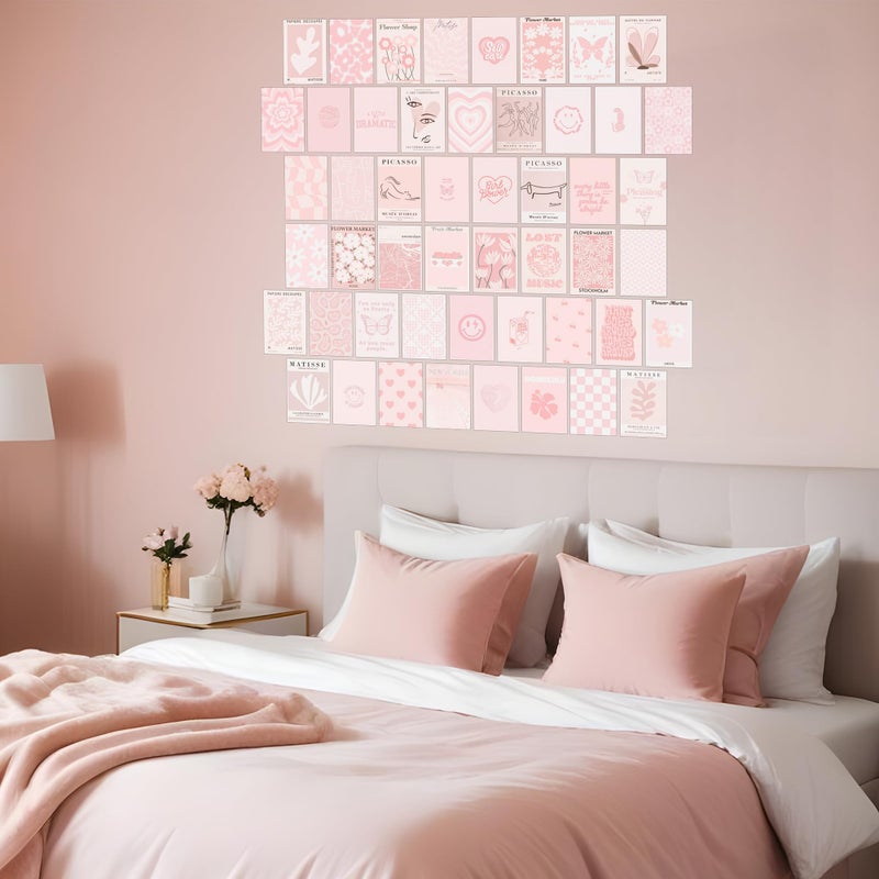 wall67 Pink Wall Collage Kit - Aesthetic Posters, Dorm Room Decor for Teen Girl (50pcs 4x6 inch) - Image 4