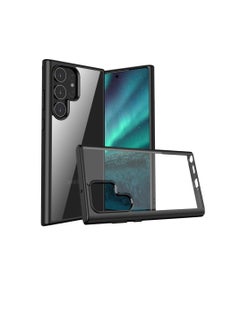 Generic Samsung S22 Ultra Clear Acrylic Clear Case Cover Built-in Black Frame Scratch and Shock Protection Case Cover Clear High Quality S22 Ultra Full Protection  - Image 1