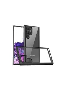 Generic Samsung S22 Ultra Clear Acrylic Clear Case Cover Built-in Black Frame Scratch and Shock Protection Case Cover Clear High Quality S22 Ultra Full Protection  - Image 2