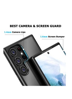 Generic Samsung S22 Ultra Clear Acrylic Clear Case Cover Built-in Black Frame Scratch and Shock Protection Case Cover Clear High Quality S22 Ultra Full Protection  - Image 3