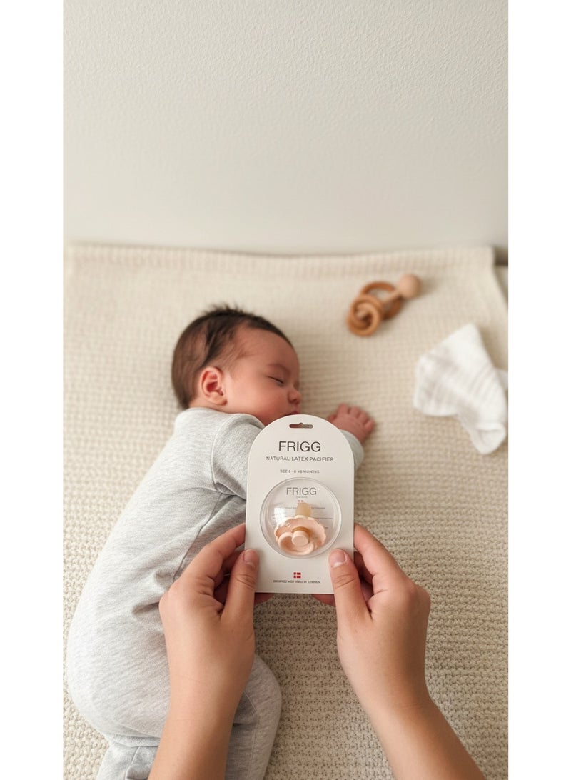 FRIGG Natural Latex Baby Pacifier | Size 2 (6–18 Months) | BPA-Free, Orthodontic Soother | Designed & Made in Denmark - Image 1