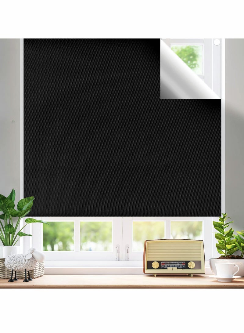 ماركة غير محددة Blackout Blind, Portable Blackout Blinds Stick On Window No Drill, Blackout Material Blinds Blackout Curtains for Bedroom Nursery Loft Travel RV Car（ 300x145cm ）  - Image 1